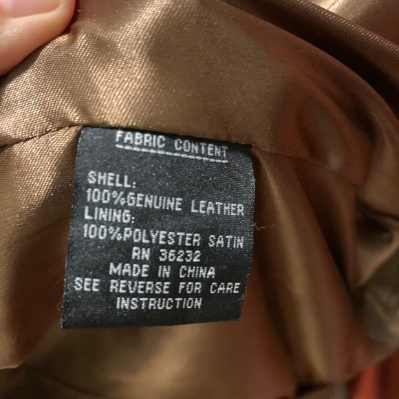 Gold leather jacket, size Small - Picture 4 of 6